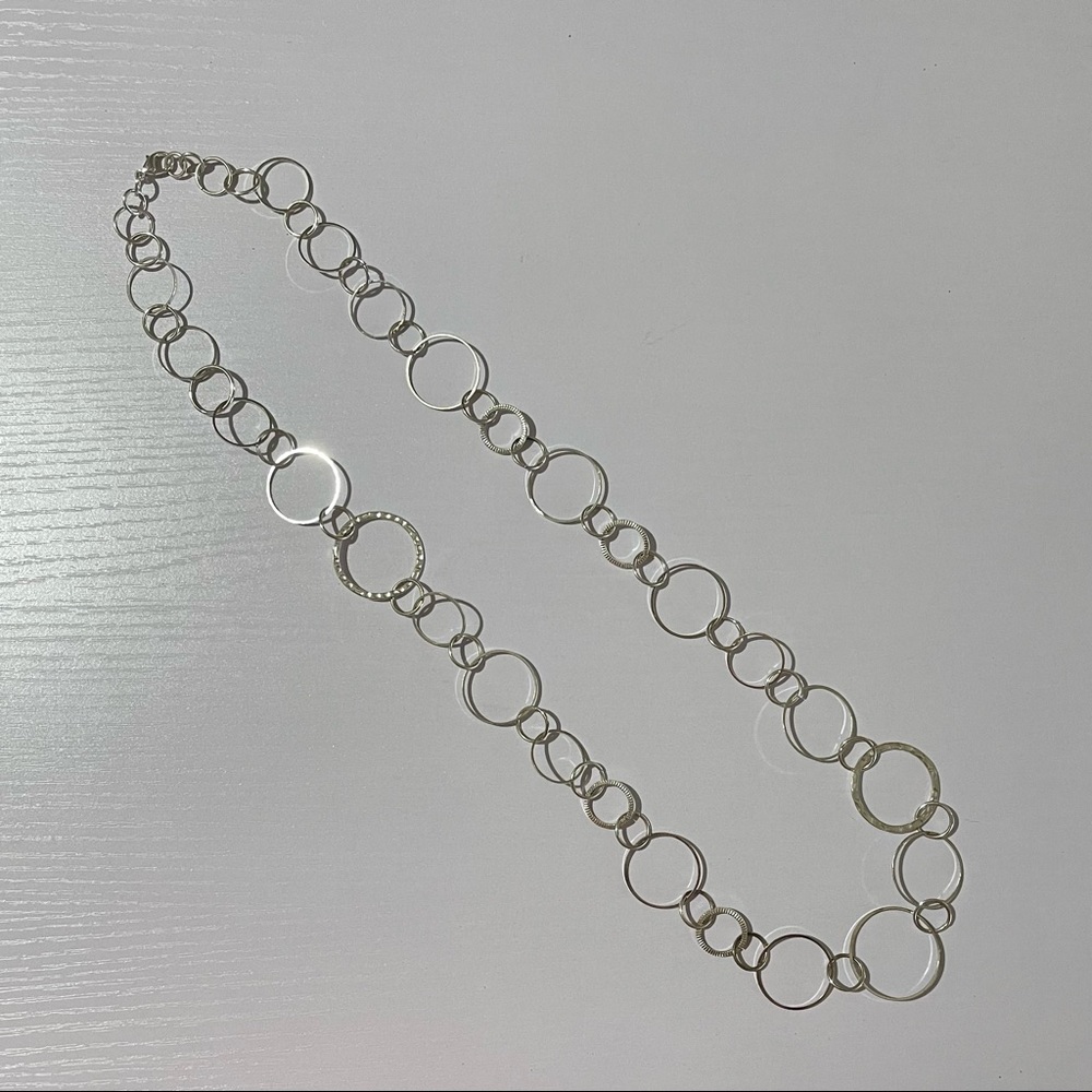 Long Silver Statement Necklace